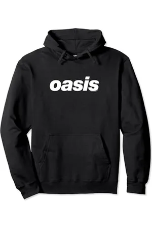 Oasis – White Logo On Black Pullover Hoodie
