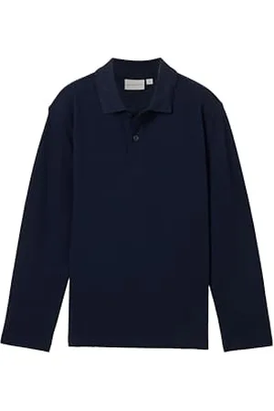 TOM TAILOR Jungen Kinder Basic Longsleeve Polo Shirt , sky captain blue, 128