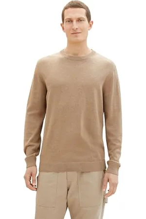 TOM TAILOR Herren 1038426 Pullover, 31089-Hazel Brown Melange, Medium