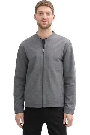 TOM TAILOR Herren Piqué Sakko in Bomber-Style, , L