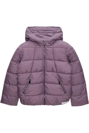 QS by s.Oliver Pufferjacke mit Fleece-Futter und Printdetail in der Kapuze flieder M