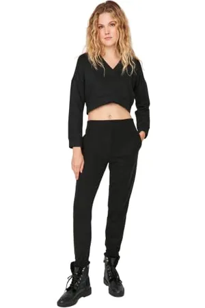 Trendyol Damen Joggingbroek voor heren met gemiddelde tailleband Sweatpants, , M EU