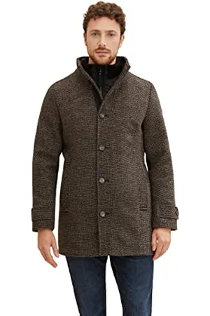 TOM TAILOR Herren Wollmantel mit Innenjacke 1032506, , XL