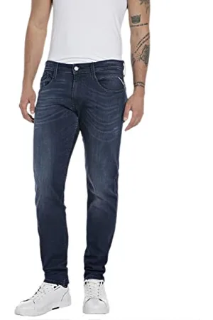 Replay Herren Jeans Anbass Slim-Fit mit Power Stretch, (Blau), 32W / 36L