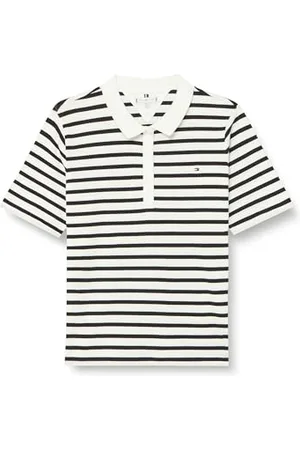 Tommy Hilfiger Damen Poloshirt Kurzarm 1985 Pique Regular Fit, Mehrfarbig (Breton Ecru/Desert Sky), 50