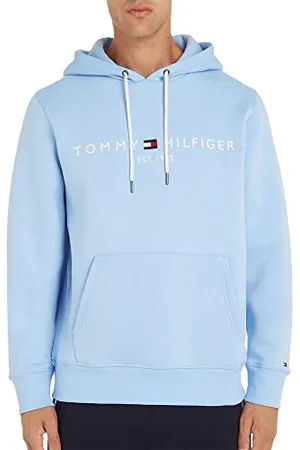 Tommy Hilfiger Men Tommy Logo Hoodie, Blue (Vessel Blue), XS