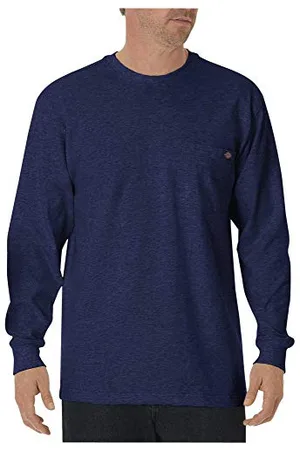 Dickies Big and Tall Herren Langarm Schwergewichts Rundhals-Shirt, Tiefes Blau, Mittel