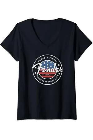 Fender American Flag Circle Stamp Logo T-Shirt mit V-Ausschnitt