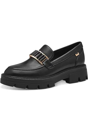 QS by s.Oliver Damen Loafer mit dicker Sohle Elegant, (Black), 41