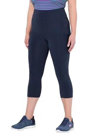 Ulla Popken Damen, große Größen, 3/4-Leggings, wadenlang, High Waist, schnelltrocknend
