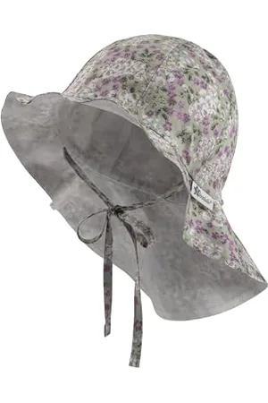 Sterntaler Sonnenhut Millefleurs mit Nackenschutz und Bindeband - Schirmmütze Baby gefüttert mit Batist (Bio) - Sommerhut Mädchen aus Baumwolle mit Größenregulierungsband UV30 - , 47