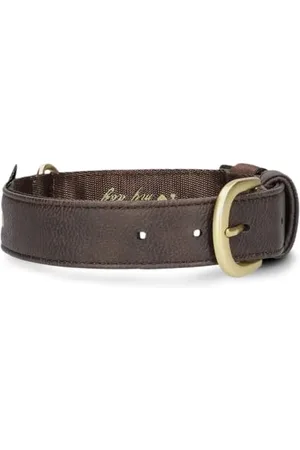 Zwei Hundehalsband Leo LE15 aus hochwertigem Kunstleder, Elegantes Halsband verstellbar für mittelgroße & große Hunde mit Halsumfang von 37-50 cm