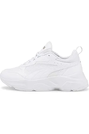 PUMA Damen Cassia Sneaker, White White Team Gold, 38 EU