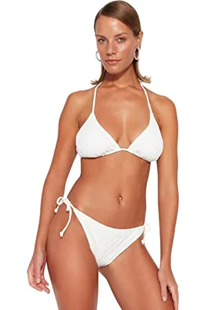 Trendyol Damen Bikinihose mit normaler Taille und hohem Bein Bademode, , 60
