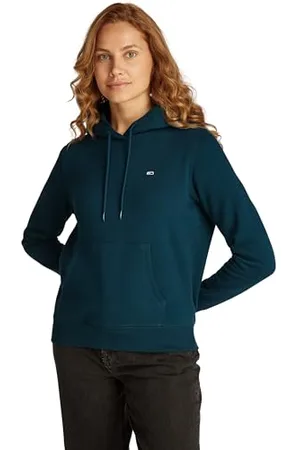 Tommy Hilfiger Damen Hoodie Flag Regular Fit, Deep Seawater (Blau), XXS