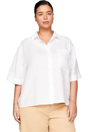 Tommy Hilfiger Damen Bluse Curve Shirt Hemdbluse, , 46