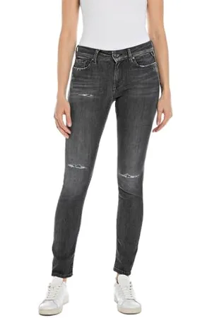 Replay Damen Jeans New Luz Skinny-Fit Aged, (Grau), 29W / 30L