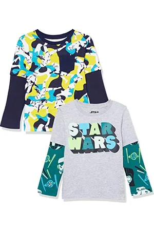 Amazon Disney | Marvel | Star Wars Jungen Langärmelige 2-In-1-T-Shirts, 2er-Pack, , 5 Jahre