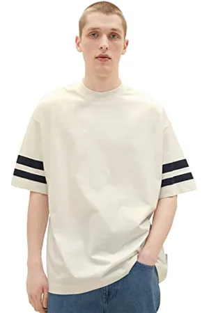 TOM TAILOR Herren 1036451 Oversize College T-Shirt, 12906-Wool White, XS