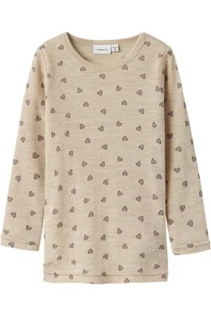 NAME IT Nmfwang Wool Rib Ls Top AOP