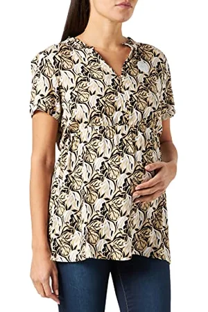 ESPRIT Damen Blouse Nursing Short Sleeve Allover Print Bluse, Gunmetal-15, 34