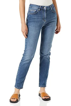 French Connection Damen Denim mit hohem Bund, Stretch, gerades Bein Jeans, , 32