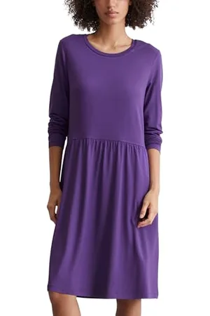 Marc O’ Polo Marc OߴPolo Denim Damen Jerseykleid mit Stretch-Anteil Langarm, Lila , L