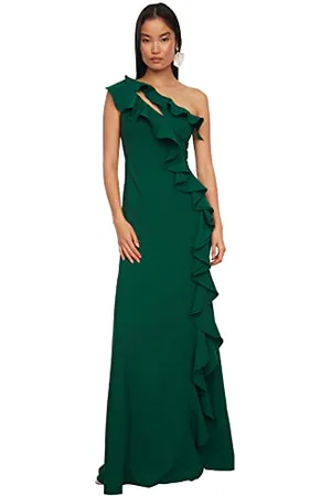 Trendyol Damen Detailed Evening and Graduation Formal Night Out Dress, Emerald Green, 36 EU