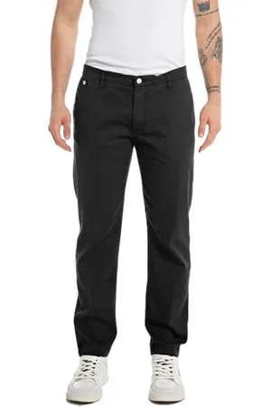 Replay Herren Chino Benni Regular-Fit mit Stretch, (Schwarz), 34W / 30L