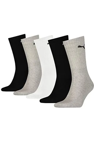 PUMA Unisex 7312 Unisex Sport (5 Pack) Socks, White Grey Black, 47-49 EU