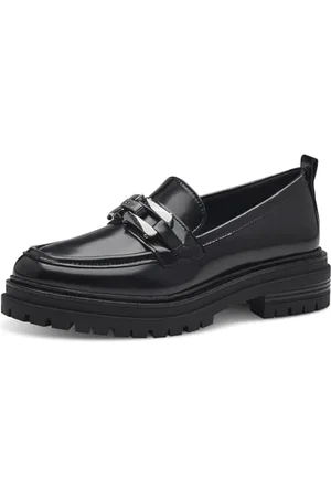 QS by s.Oliver Damen Loafer ohne Absatz Vegan Elegant, (Black), 39 EU