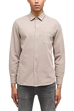 Mustang Herren Style Clemens Canvas Wash Klassisches Hemd, , M