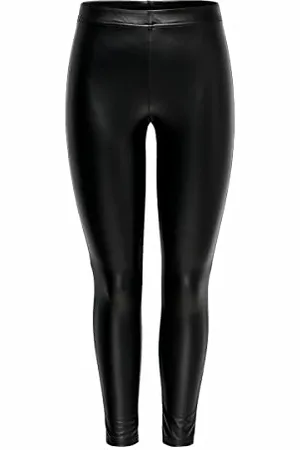 ONLY &JDY JDY Damen Leder Optik PU Leggings Stretch Biker Look Hose Coated Skinny Pants Wet Look Design JDYSTINE, Farben: , Größe:XXS