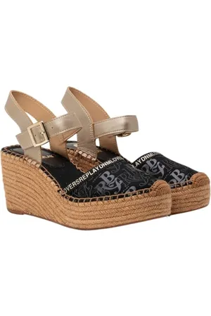 Replay Damen Keilabsatzschuhe mit Riemen, Schwarz (Black 003), 39