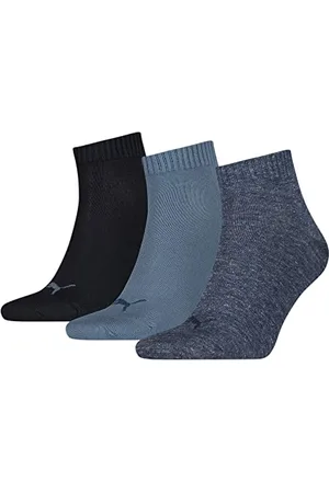 PUMA Plain 3P Quarter Socke, Blau (Denim Blue), 39-42