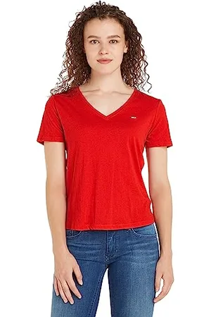 Tommy Hilfiger Tjw Slim Soft V Neck Tee Kurzarm Strickoberteile, Damen, , S