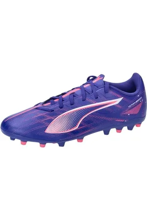 PUMA Unisex Ultra 5 Play MG Soccer Shoe, Lapis Lazuli White-Sunset Glow, 46 EU