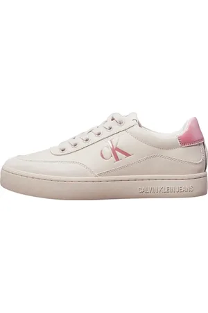 Calvin Klein Jeans CLASSIC CUPSOLE LOW MG LTH Turnschuhe Damen, Beige (Eggshell/Dusty Rose), 36 EU