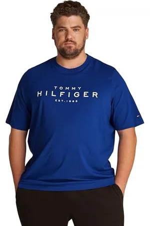 Tommy Hilfiger Herren T-Shirt Kurzarm Rundhalsausschnitt, Blau (Wedge Blue), 3XL