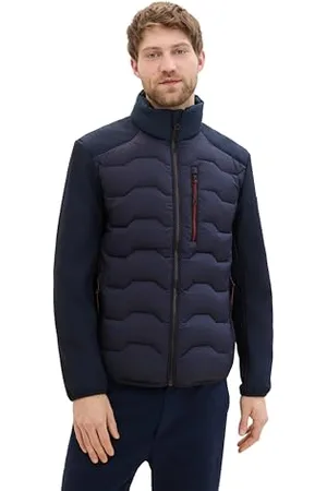 TOM TAILOR Herren 1042487 Hybrid Jacke mit Stehkragen, 10668-Sky Captain Blue, M