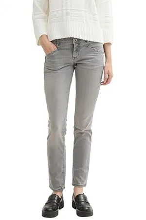 TOM TAILOR Damen 1043430 Alexa Slim Jeans, 10212-Clean Light Stone Grey Denim, 34W x 32L