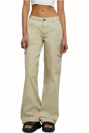 Urban classics Damen TB6037-Ladies High Waist Straight Denim Cargo Pants Hose, , 29
