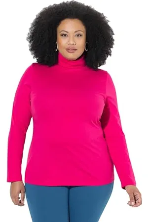 Ulla Popken Damen Shirt, Rollkragen, Slim, Langarm Basic-Shirtrolli, , 42-44 EU