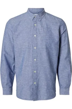 SELECTED Herren SLHSLIMNEW-Linen Shirt LS W NOOS Hemd, , XXL