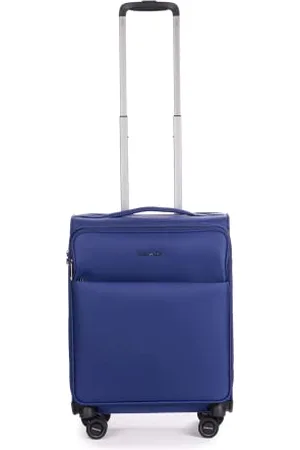 Stratic Light + Koffer Weichschale Reisekoffer Trolley Rollkoffer Handgepäck, TSA Kofferschloss, 4 Rollen, Erweiterbar, Größe S, Blau