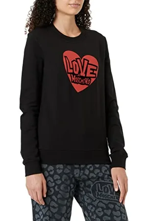 Moschino Damen Slim Fit L With Brand Heart Print. Sweatshirt, , 38 EU