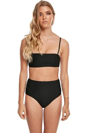 Urban classics Damen TB3617-Ladies High Waist Bandeau Bikini-Set, Black, XS