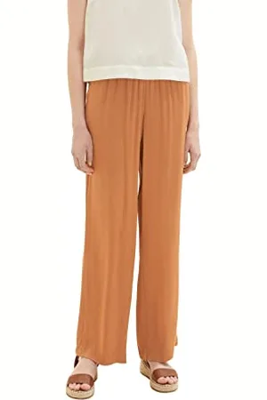 TOM TAILOR Damen 1036686 Satin Stoffhose, 31650-Terracotta Brown, 32W / 32L