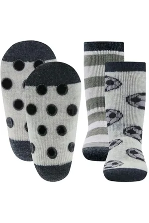 Ewers 2er Pack Fußball Stoppersocken ABS-Beschichtung, Socken mit ABS-Beschichtung für Jungen, Anti-Rutsch-Socken mit punktueller Sohle, 2 Paar rutschfeste Kindersocken, Größe 35-38