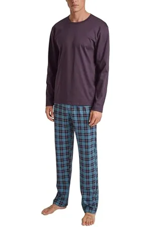 Calida Relax Comfy Pyjama, lang Herren, aus 100% Dicker Baumwolle